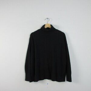 Club Monaco 100% Cashmere Turtleneck Pullover Sweater Women's Black Luxury 210